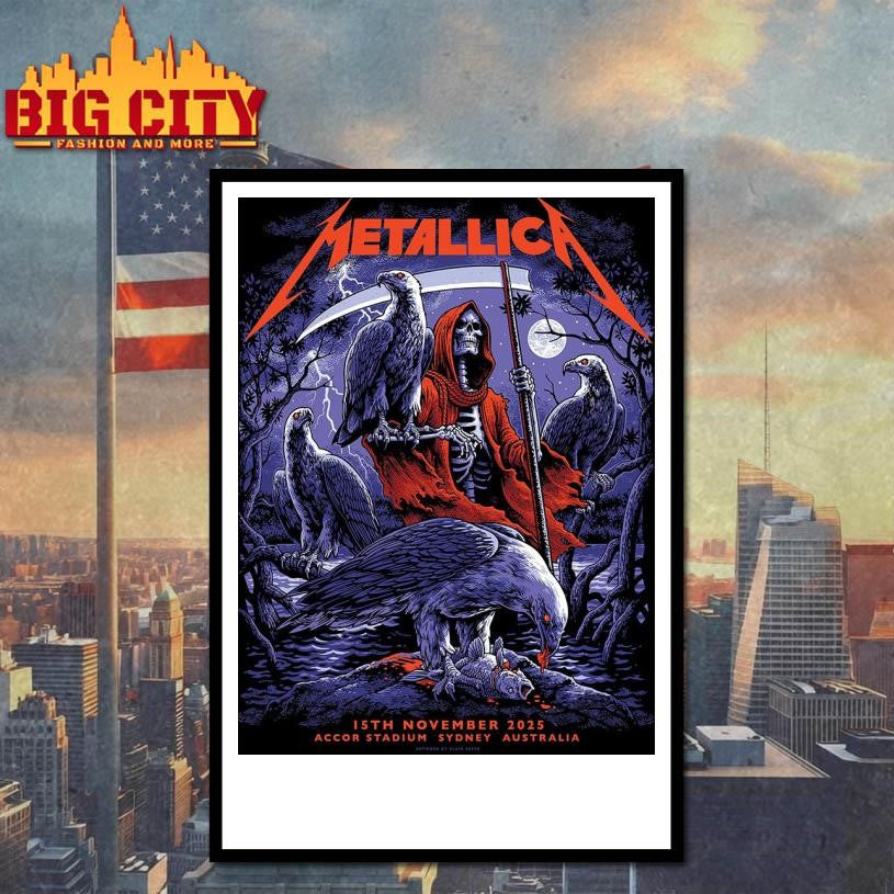 Metallica Accor Stadium Sydney 2025 Australia M72 World Tour Pop Up Exclusive Home Decor Poster Shirt
