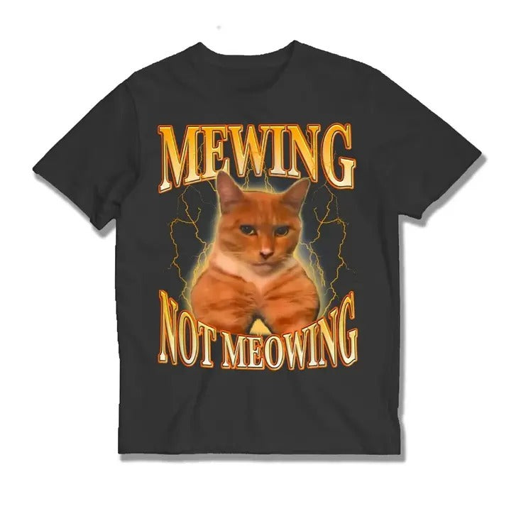 Mewing Not Meowing, Mewing Meme Shirt, Cat Sigma Meme t-shirt Hoodie, Sweatshirt | RetroVerseTees.com