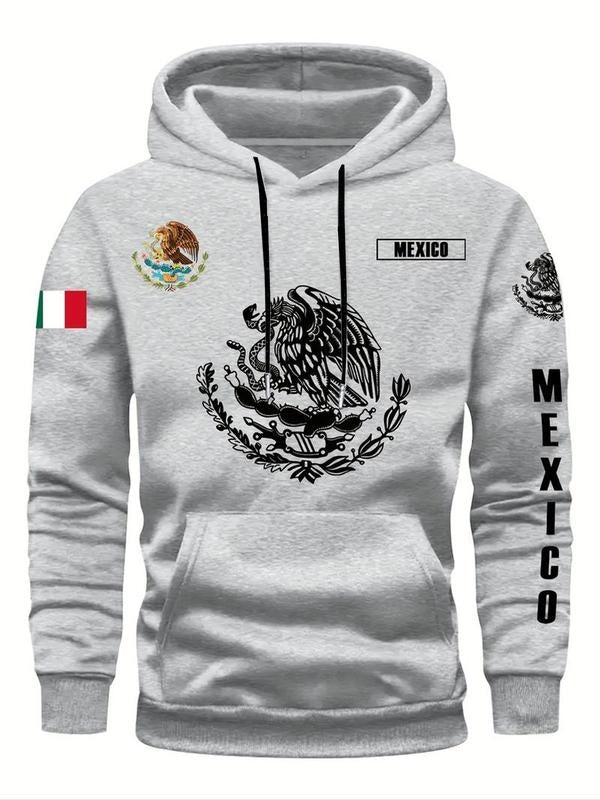 Mexican Coat FOG Arms Print Hoodie, Street Style, Daily Wear, Comfortable Fabric, Cultural Inspiration Design, Men'WB...