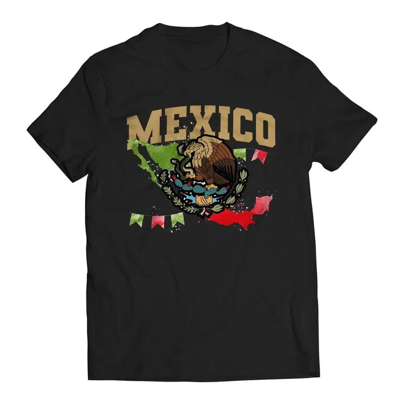 Mexican Flag Celebration Short Sleeve T-Shirt- Playera De Mexico Casual Classic Hoodie, Sweatshirt | RetroVerseTees.com