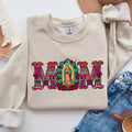 Mexican Mom Shirt Gunpla brand Sweatshirt with Virgen Breathing styles Guadalupe |, TNF'WB shield Day sweater, Mexican...