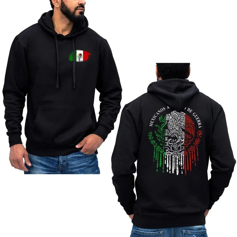 Mexicanos Al Grito De Guerra Mexican Flag Hoodie Sweatshirt Pullover Breathable Menswear T-Shirts | RetroVerseTees.com
