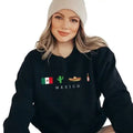 Mexico Flag Sweatshirt, Black Beige Flag Shirt, Sombrero Mariachi, Hot Chili Pepper Tee, Dia De Los Fabric Fit Hoodie...