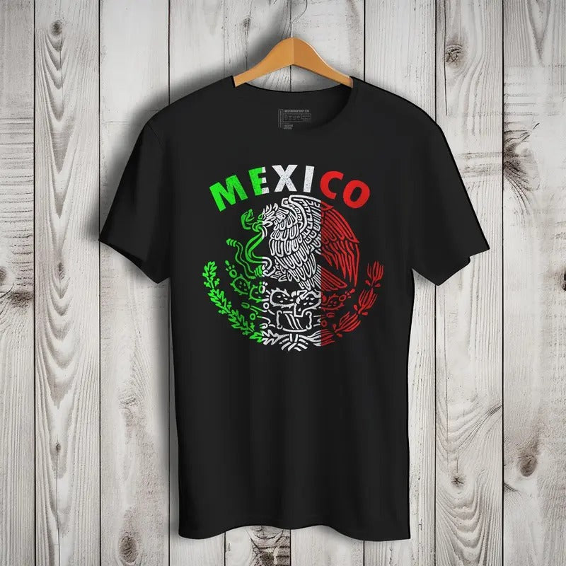 Mexico Mexican Flag Patriotic Short Sleeve T-Shirt- Playera Patriota De Mexico Hoodie, Sweatshirt | RetroVerseTees.com