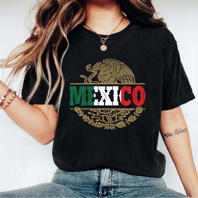 Mexico Shirt, Mexican Flag T-shirt, Matching Independence Day Tee, Mexico Coat Of Arms Shirt, Unisex Latin Gift Tee,...