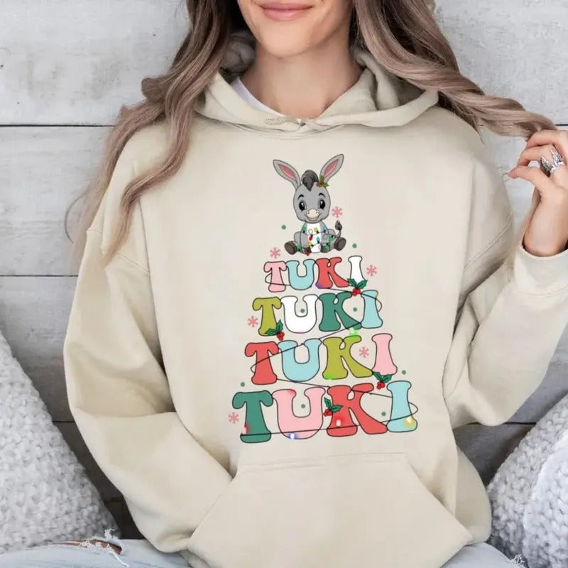 Mi Donkey Mexican Concha Shirt, Feliz Navidad Sweatshirt, Tuki Tuki Donkey Conchas Latino Xmas Hoodie, Mexican Christmas,...