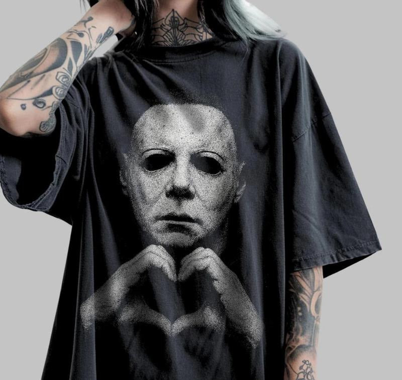 Michael Myers Heart Shirt, Horror Movie Tee Casual Streetwear Style Halloween Gift Hoodie, Sweatshirt | RetroVerseTees.com