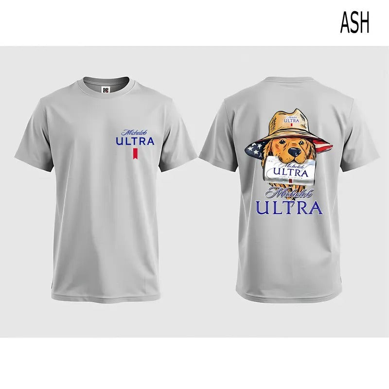 Michelob Ultra Dog Friends T-shirt 2 sided for men and women,Dog Michelob Ultra Shirts Classic Cotton Hoodie, Sweatshirt