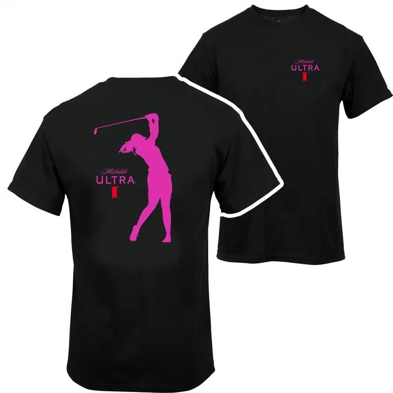 Michelob Ultra Girl Golf Pink T-shirt - 2 Side - Tops Hoodie, Sweatshirt | RetroVerseTees.com