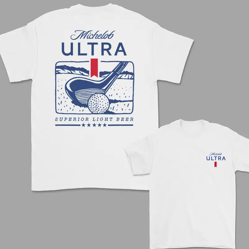 Michelob Ultra Golfing New Version T-Shirt, 2 Side T-Shirt For Men, Gift For Men Hoodie, Sweatshirt | RetroVerseTees.com