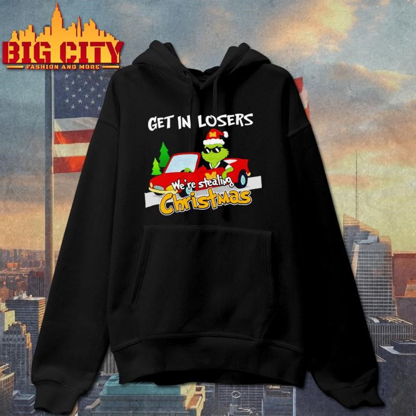 Michigan Wolverines Grinch Get In Losers We’re Stealing Christmas Holiday 2025 Shirt