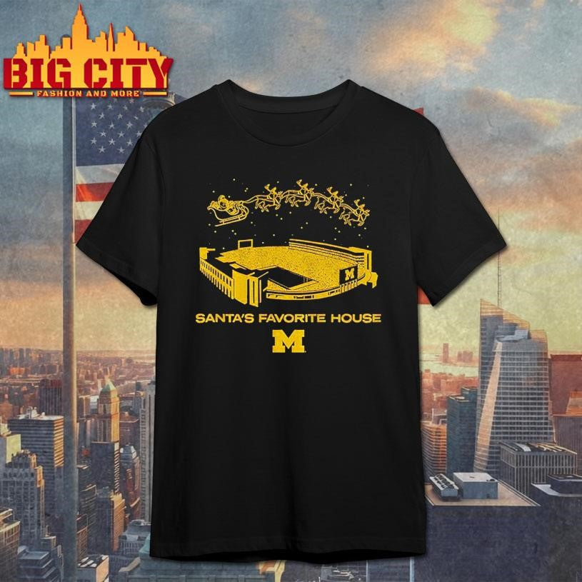 Michigan Wolverines football Santa’s Favorite House Stadium shirt
