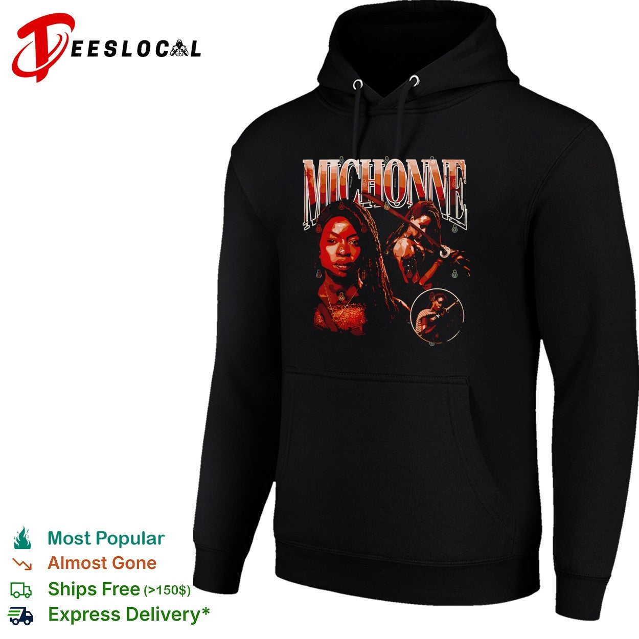 Michonne The Walking Dead sword character portrait shirt