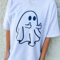 Middle Finger Ghost Graphic Tee Hoodie, Sweatshirt | RetroVerseTees.com