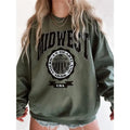 Midwest Sweatshirt, Trendy Collegiate Vintage Style Crewneck, Aesthetic Y2K Sporty Sweatshirt T-Shirts, Hoodie