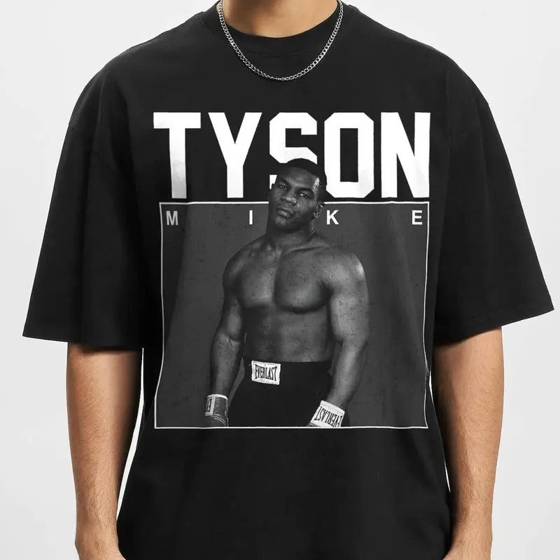 Mike Tyson T-Shirt  Boxing Graphic Tee  Y2K Shirt  Vintage Streetwear  Autographed T-Shirt Hoodie, Sweatshirt