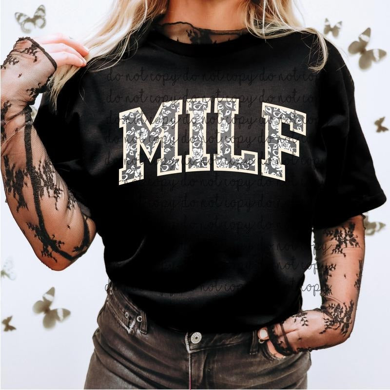 Milf lace DTF Transfers - THIS IS NOT A SHIRT Hoodie, Sweatshirt | RetroVerseTees.com