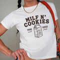 Milf n cookies Baby Tee stay at home milf shirt, Vintage 90s style top clothing, Unisex graphic Streetwear Babytee...