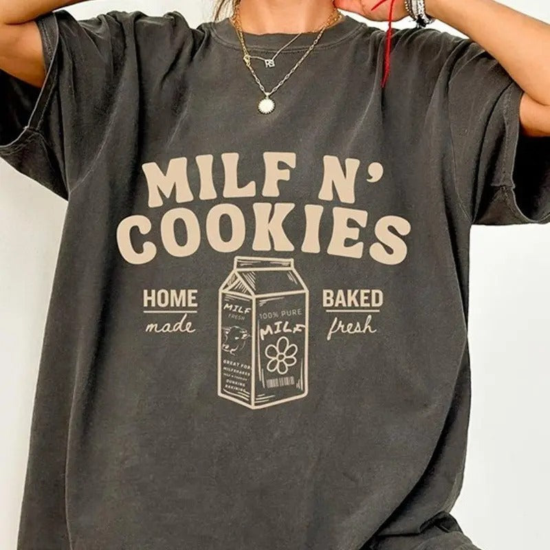 Milf n cookies Shirt stay at home milf Shirt Unisex Full Size Hoodie, Sweatshirt | RetroVerseTees.com