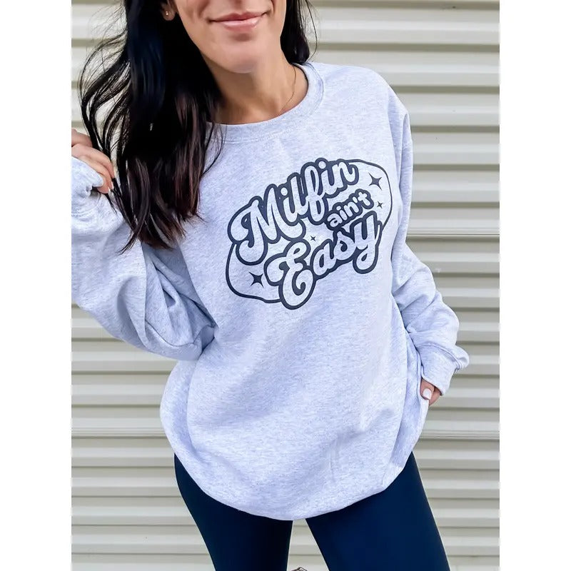 Milfin' Ain't Easy Graphic Pullover T-Shirts, Hoodie, Sweatshirt | RetroVerseTees.com