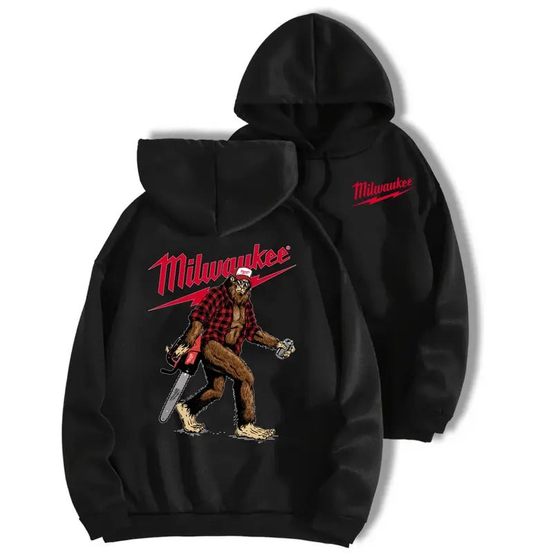 Milwaukee Bigfoot Men's Hoodie - Full Color 2 Sided T-Shirt - Classic Collar Sweatshirt | RetroVerseTees.com
