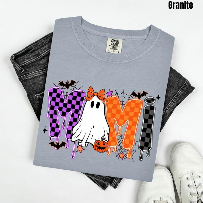 Mimi Ghostly Checkered Comfort Colors T-Shirt 'NLB' Hoodie, Sweatshirt | RetroVerseTees.com
