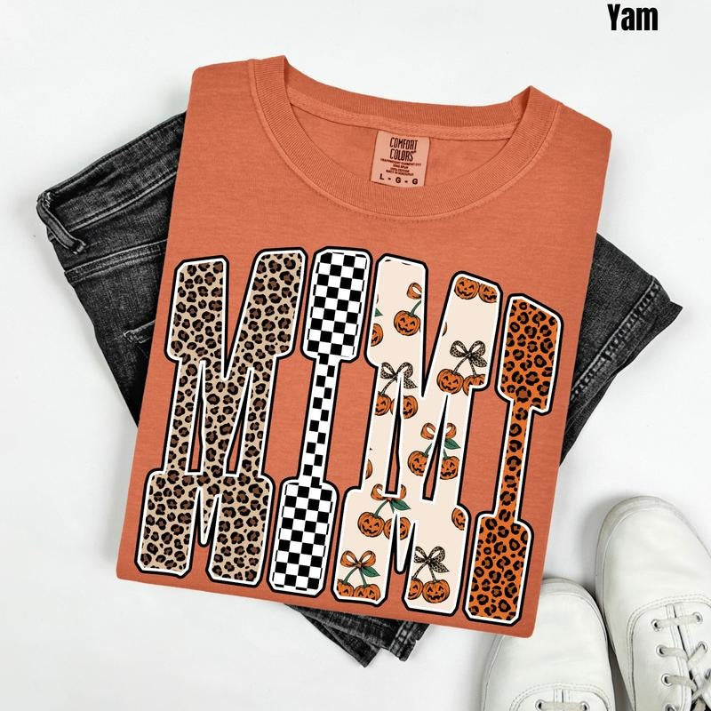 Mimi Pumpkin Pattern Comfort Colors T-Shirt 'NLB' Hoodie, Sweatshirt | RetroVerseTees.com