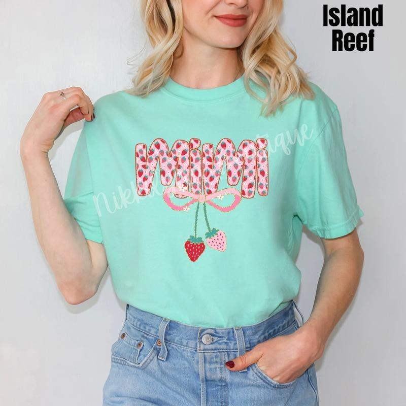 Mimi Strawberry Coquette Comfort Colors T-Shirt 'NLB' Hoodie, Sweatshirt | RetroVerseTees.com