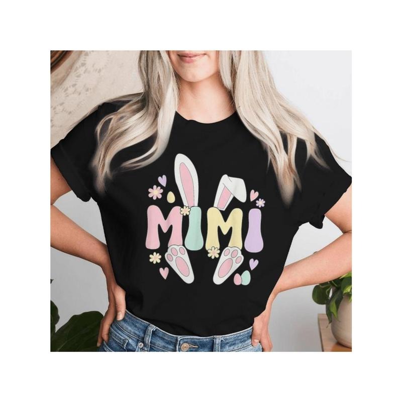 Mimi TNF Easter Bunny Mimi Grandma Easter Day Women T-shirt Women 100% T-shirt Unisex Clothing Everyday Essentials FOG...