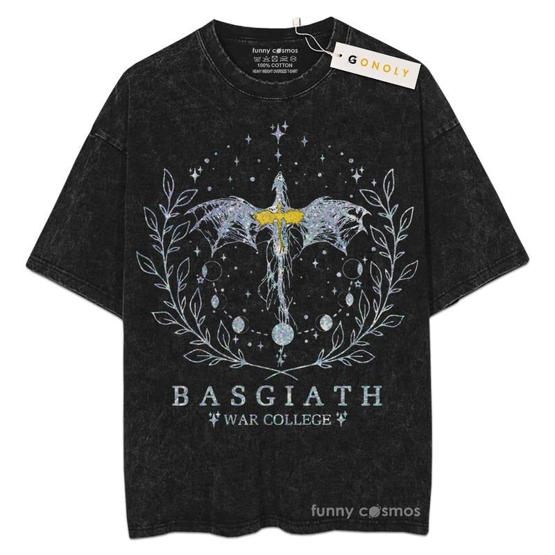 [ Mineral Wash ] Fourth Wing Basgiath War College Bookish Women Men For Fans Lover Book, Bookish, Graphic Washed Style...