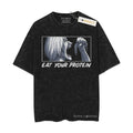 [ Mineral Wash ] Funny, Eat Your Protein, Manga Bodybuilding Fitness Anime Gym Tee, Fan Lovers Streetwear & Washed Gym...