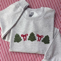 Minimalist Christmas Embroidered Crewneck Sweatshirt Handmade Embroidery T-Shirts, Hoodie | RetroVerseTees.com
