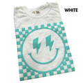 Mint Puff Checkered Happy Face Comfort Colors T-Shirt Hoodie, Sweatshirt | RetroVerseTees.com