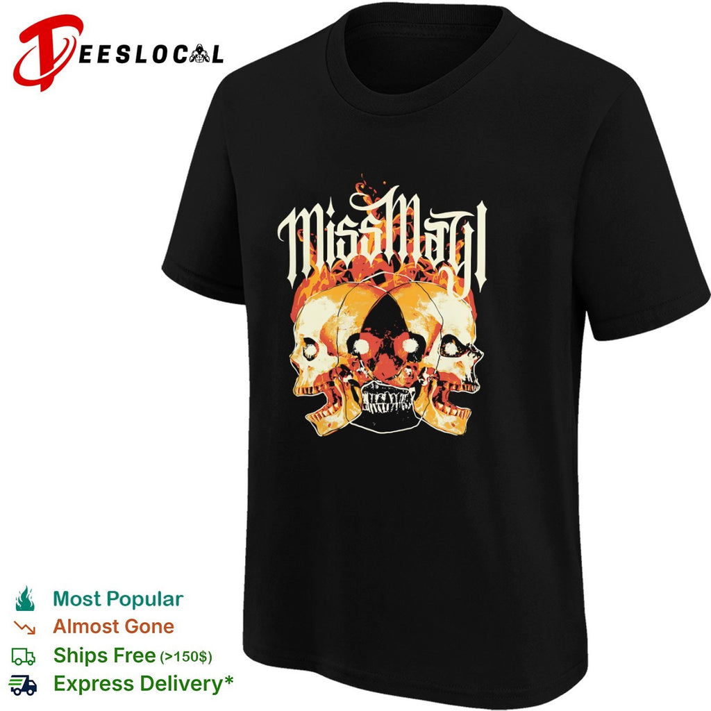 Miss May I Skulls and Fire Band metalcore shirt