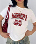 Mississippi St. Vintage Sport Teams NCAA Collection Unisex Crewneck Black Baby Tee, Graphic Team Collection Baby Tee,...