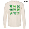 Mixed Shamrock Bows Long Sleeve Comfort Colors T-Shirt Hoodie, Sweatshirt | RetroVerseTees.com