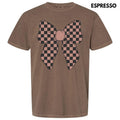 Mocha Checker Bow Comfort Colors T-Shirt 'NLB' Hoodie, Sweatshirt | RetroVerseTees.com