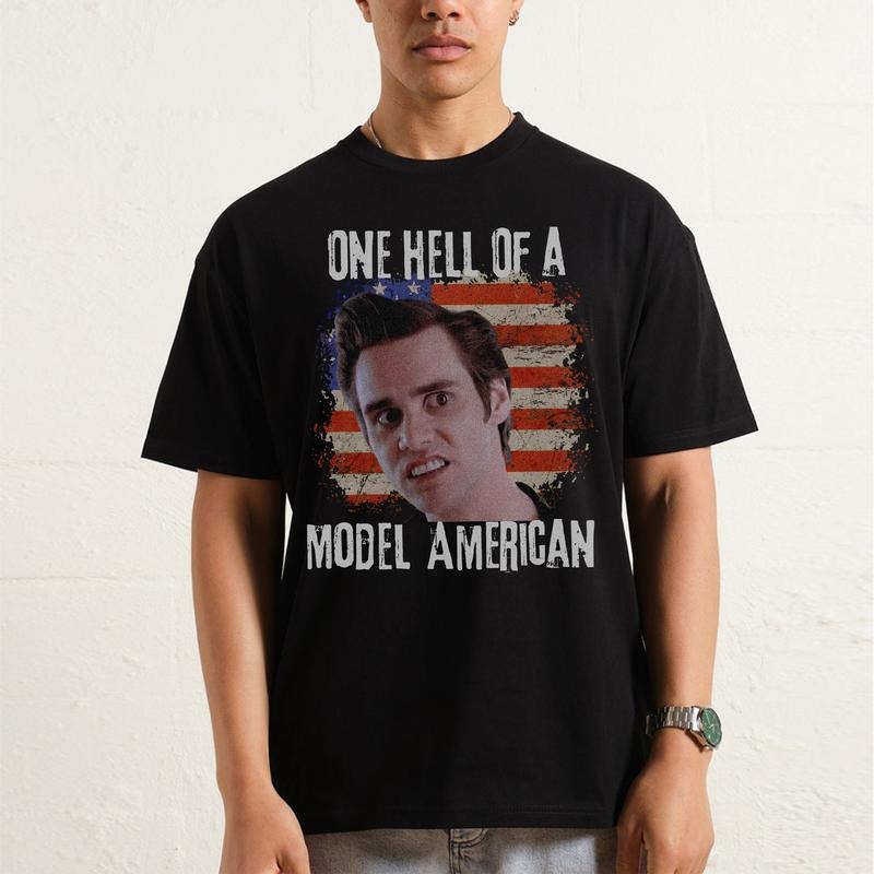 Model American Tshirt, Funny Movie Tshirts, Funny 4th Of July Tee, Mens 4th Of July Tshirts, Funny Movie Quote Tshirt,...
