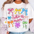 Mom Coquette Bow T-Shirt, She Is Mom T-Shirt, Bible Verses T-Shirt, Mom T-Shirt, Blessed Mom T-Shirt, Empowered Women...