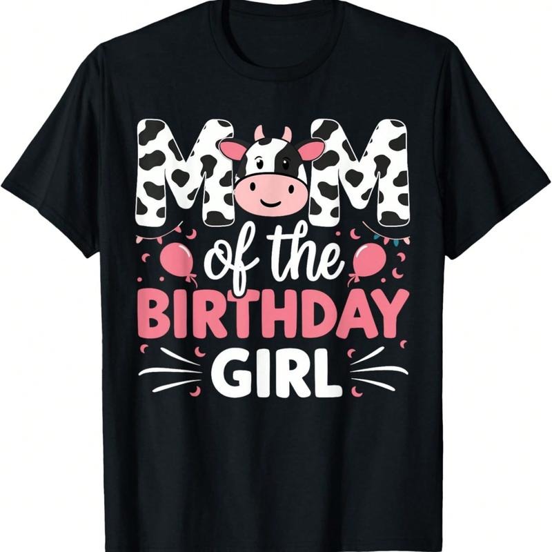 Mom FOG TNF Birthday Girl Cow TNF Mama T-Shirt Cotton Fabric Hoodie, Sweatshirt | RetroVerseTees.com