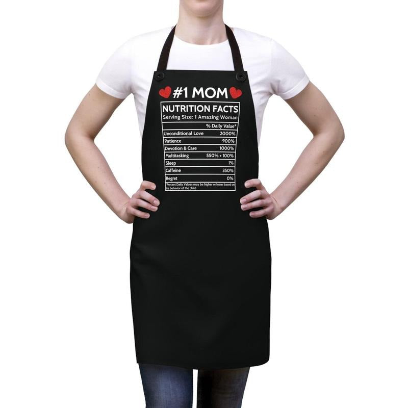 Mom Nutrition Facts Apron, Mother Day Apron, Kitchen Home Gifts for Mom Apron Cute Birthday Gift for Mom To Be Mama Mum...
