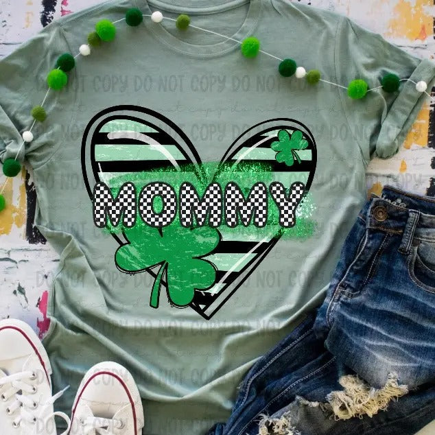 Mommy Clover Heart DTF Transfers - THIS IS NOT A SHIRT Hoodie, Sweatshirt | RetroVerseTees.com
