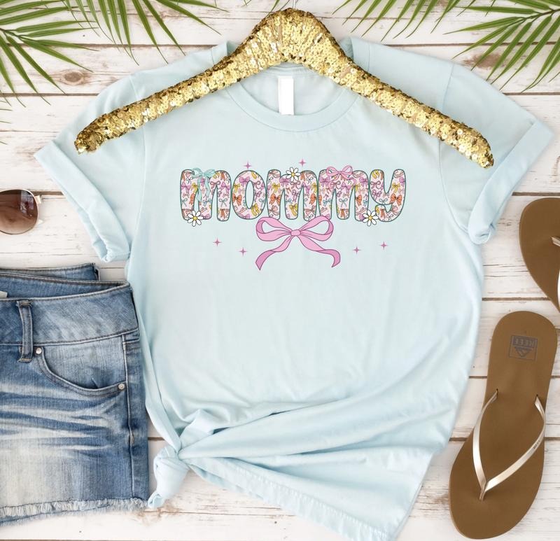 Mommy with Bows Tshirt Hoodie, Sweatshirt | RetroVerseTees.com