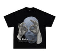 Money Make The World No Rules Style Big Face Rap Tee Shirt Y2K Fashion T Shirt Streetwear Retro Hoodie, Sweatshirt