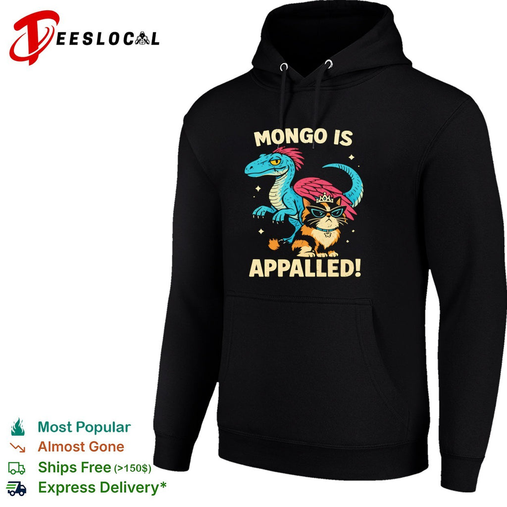 Mongo Is Appalled Dinosaur and Cat with Tiara shirt