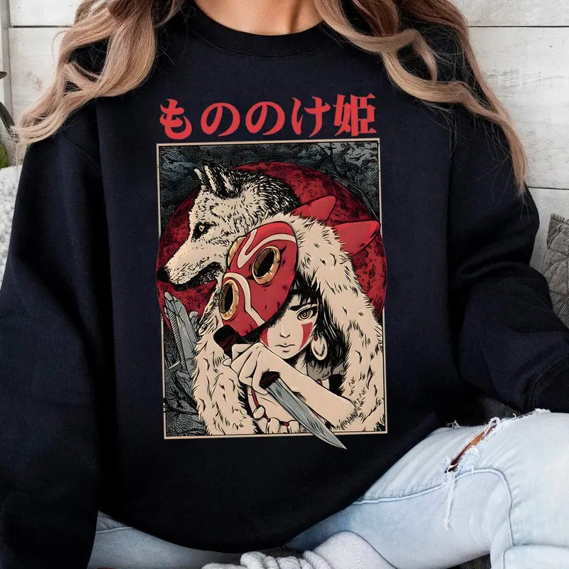 Mononoke San & Moro Sweatshirt-Tshirt,  Retro 90s Movie Shirt, Gift For Men, For Women, All Sizes Hoodie | RetroVerseTees.com