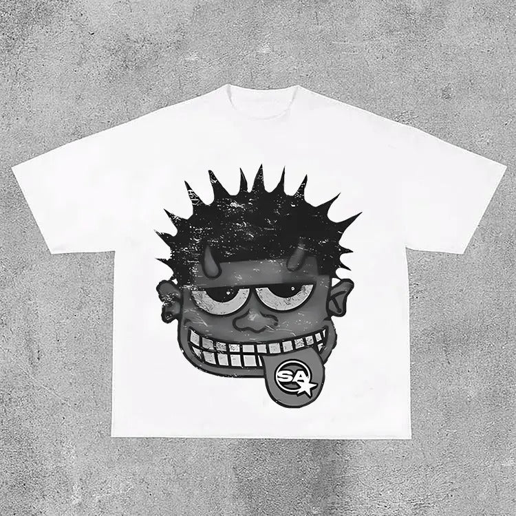 Monster Grey Black Cropped Crewneck T Shirt, Unisex Cotton Graphic Shirts Hoodie, Sweatshirt | RetroVerseTees.com