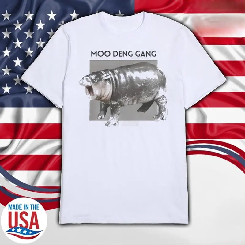 Moo Deng Gang T-Shirt, Gift For Her, Gift For Him Fabric Top Cotton Hoodie, Sweatshirt | RetroVerseTees.com