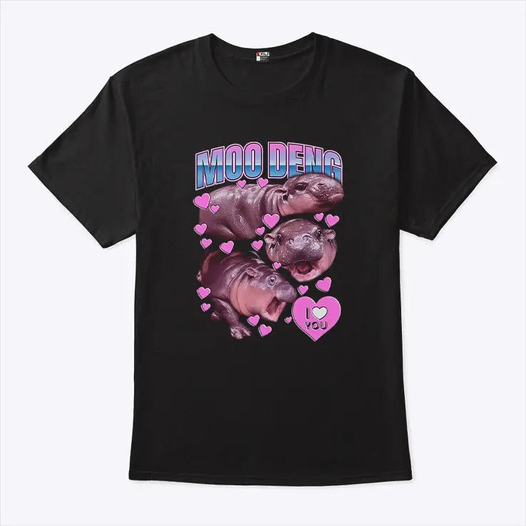 Moo Deng I Love You Cute Baby Hippo Shirt Sweatshirt Hoodie | RetroVerseTees.com
