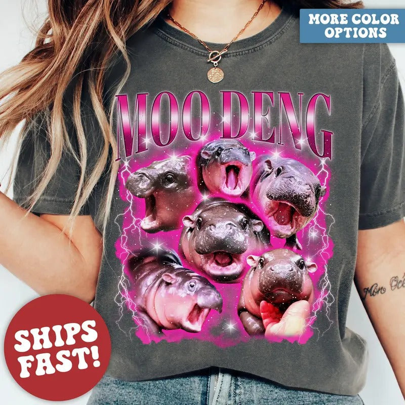 Moo Deng Shirt,  Moo Deng Memes Sweatshirt Hoodie | RetroVerseTees.com